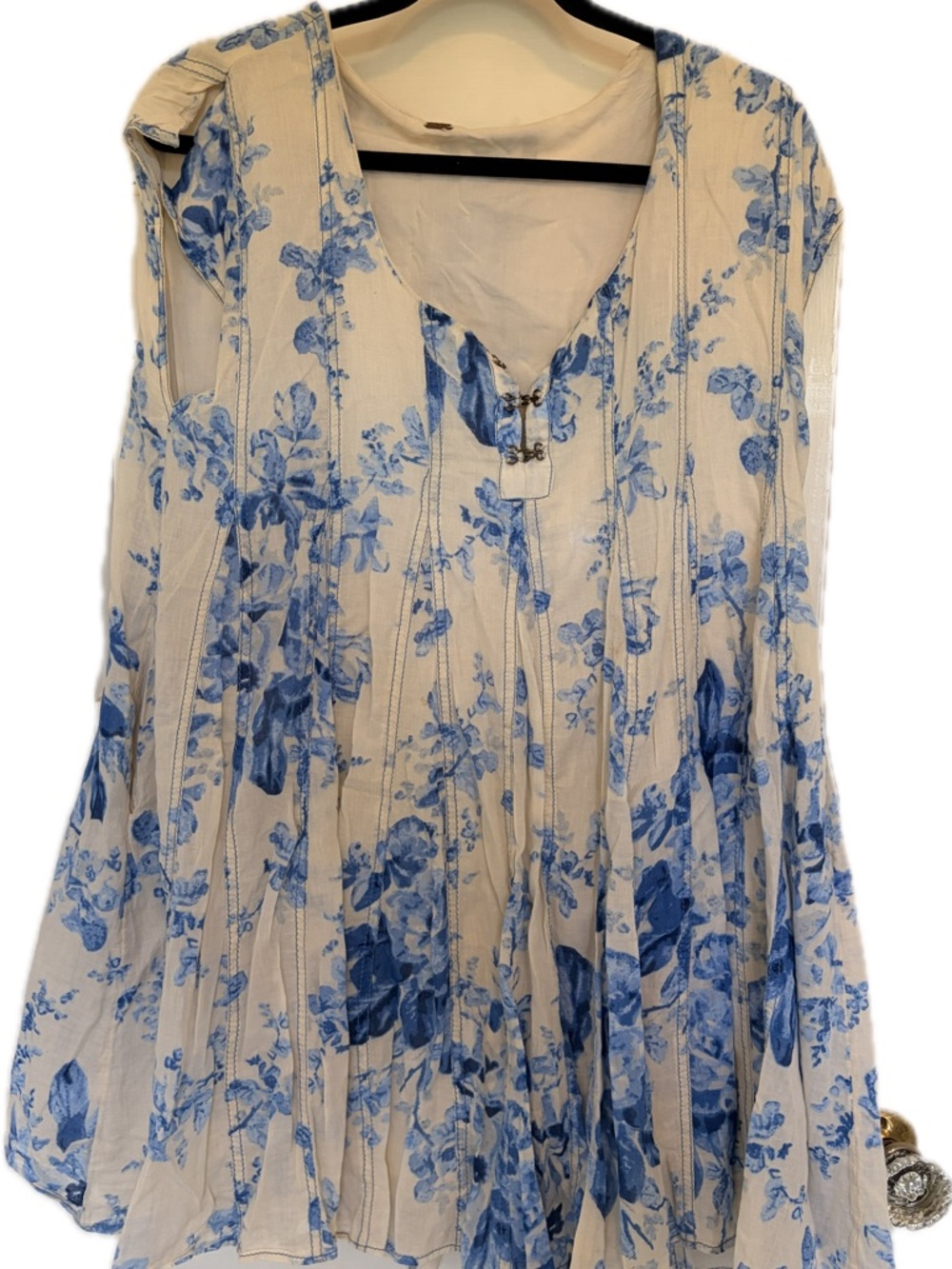 Free people Blue Floral V-Neck Women’s Tunic mini dress